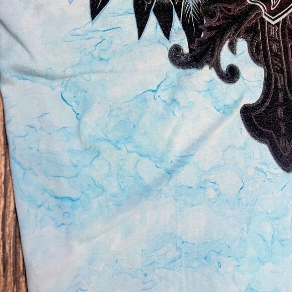 🔥☠️ LIVE FREE LOVE FREE Affliction Style - Black Brand Tie-Dye Tee Size Medium - Picture 5 of 11